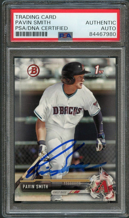 2017 Bowman Draft #BD-195 Pavin Smith Signed Card PSA Slabbed Auto RC Dbacks