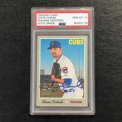 2019 Topps Heritage #291 STEVE CISHEK Signed Card PSA Slabbed Auto 10 Cubs