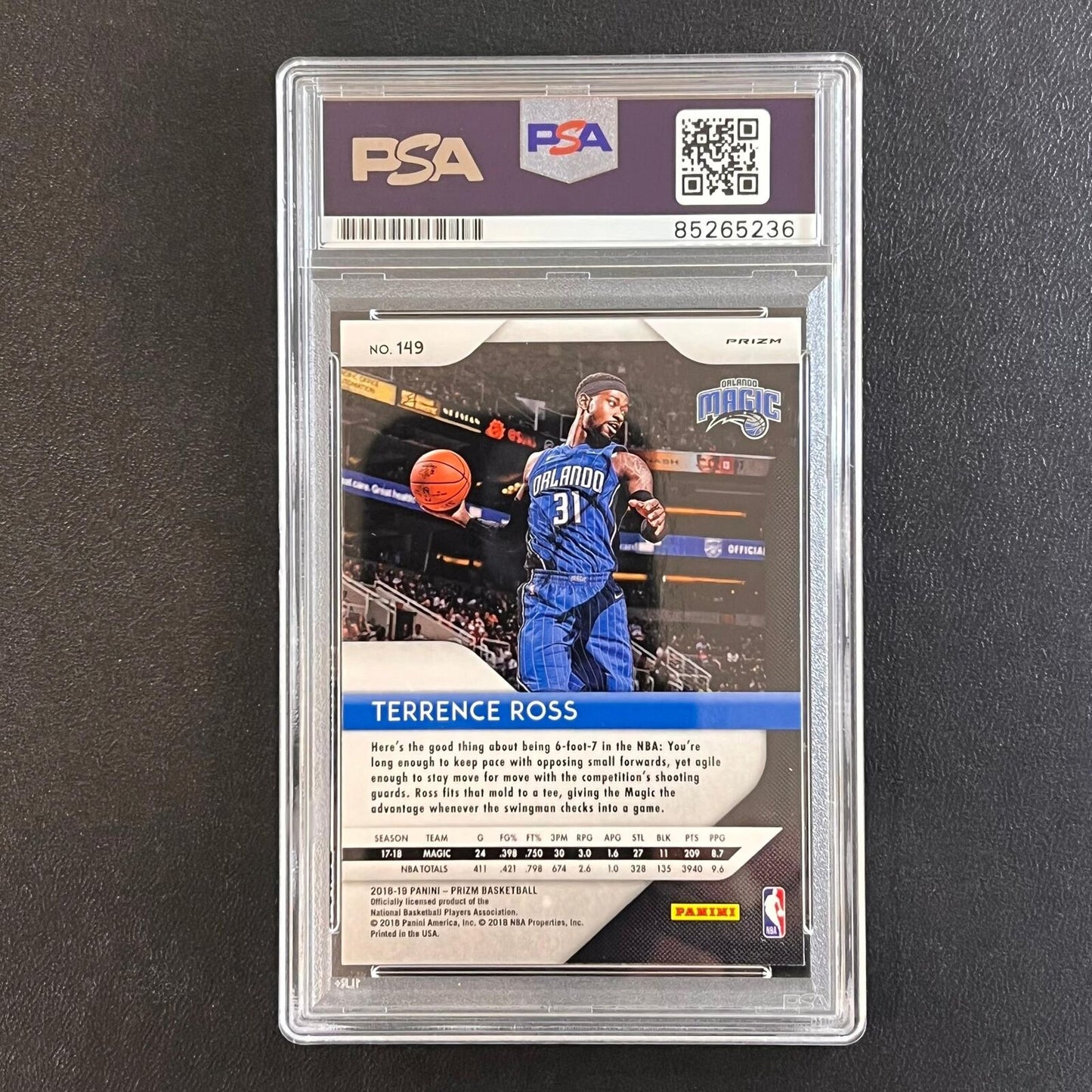 2018-19 Panini Prizm #149 Terrence Ross Signed Card AUTO PSA Slabbed Magic