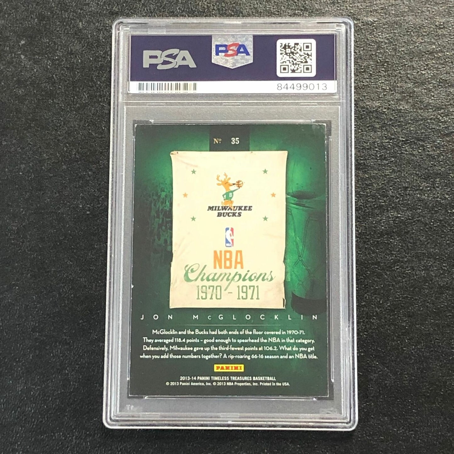 2013-14 Panini Timeless Treasures #35 Jon McGlocklin Signed Card AUTO PSA/DNA Sl