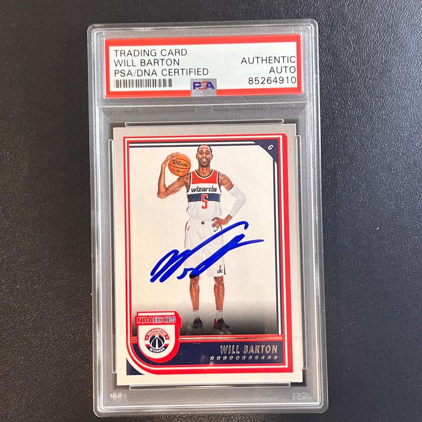 2022-23 Panini Hoops #188 Will Barton Signed Card AUTO PSA Slabbed Wizards