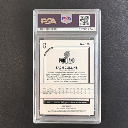 2019-20 Panini NBA Hoops #159 ZACH COLLINS Signed Card AUTO PSA Slabbed Blazers