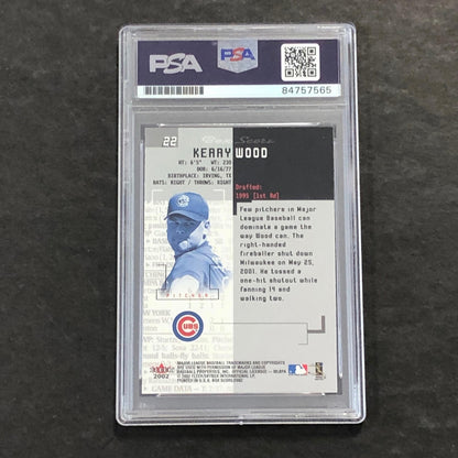 2002 Fleer Box Score #22 Kerry Wood Signed Card PSA Slabbed Auto Cubs