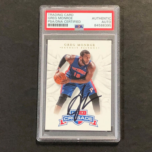 2012-13 Panini Crusade #75 Greg Monroe Signed Card AUTO PSA Slabbed Pistons