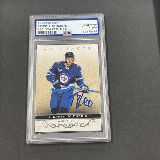 2021-22 Upper Deck Artifacts Hockey #55 Pierre-Luc Dubois Signed Card AUTO PSA/D