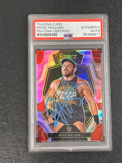 2023 Panini Prizm Select WWE #115 Ridge Holland Signed Card AUTO PSA/DNA Slabbed