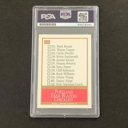 1990 NBA Skybox #349 Terry Stotts Signed Card PSA Slabbed Trailblazers