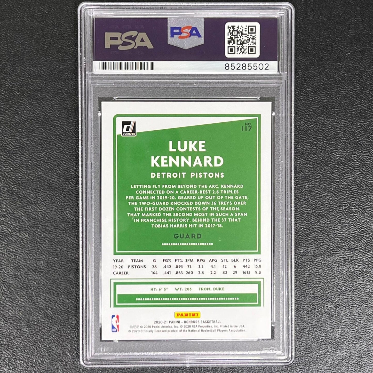 2020-21 Panini Donruss #117 Luke Kennard Signed Card AUTO PSA/DNA Slabbed Piston