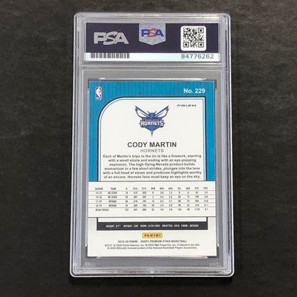 2019-20 NBA Hoops #229 Cody Martin Signed Card AUTO PSA/DNA Slabbed RC Hornets