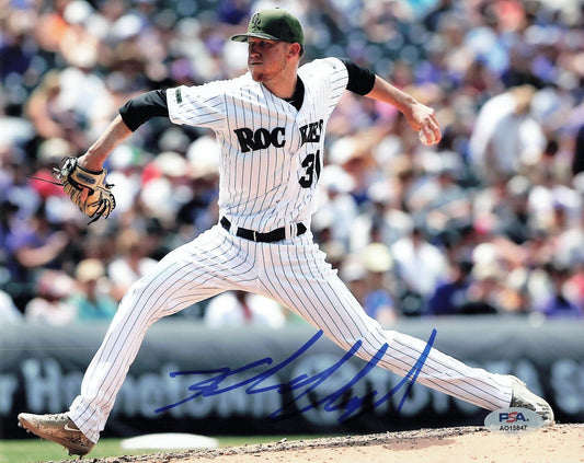 KYLE FREELAND signed 8x10 photo PSA/DNA Colorado Rockies Autographed