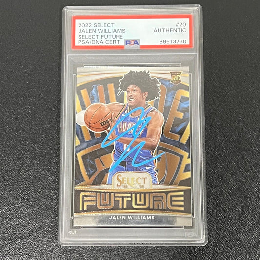 2022-2023 Panini Select Future #20 Jalen Williams Signed Card PSA AUTO Slabbed T