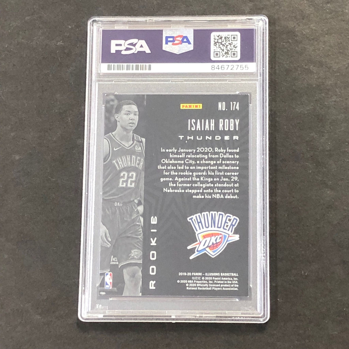 2019-20 Panini Illusions #174 Isaiah Roby Signed Card AUTO GRADE 10 PSA Slabbed