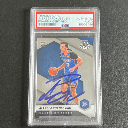 2020-21 Panini Mosaic #226 Aleksej Pokusevski Signed Card AUTO PSA Slabbed RC Th