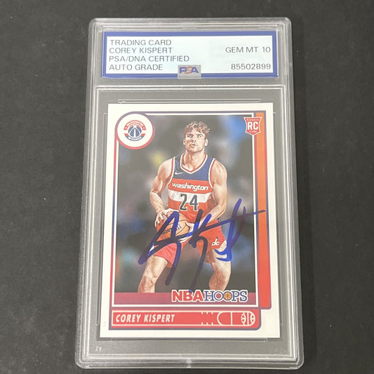 2021-22 Panini NBA Hoops #212 Deni Avdija Rookie signed card PSA Auto 10 Wizards