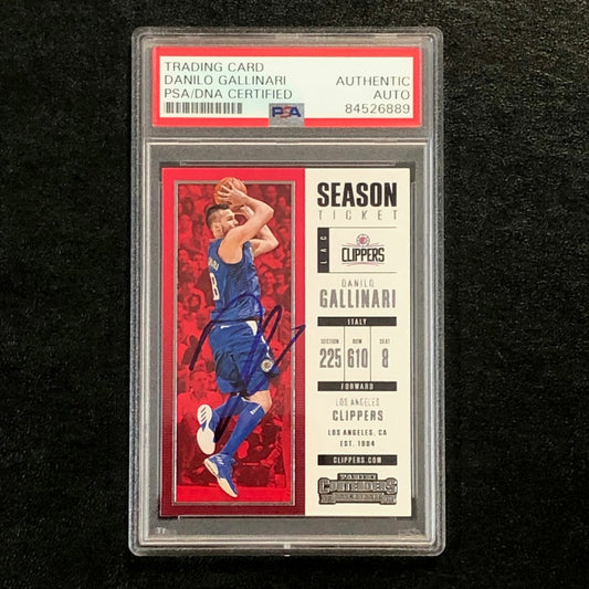 2017-18 Panini Contenders #65 Danilo Gallinari Signed Card AUTO PSA Slabbed Clip