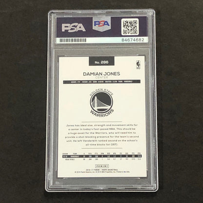 2016-17 NBA Hoops #286 Damian Jones Signed Card AUTO 10 PSA/DNA Slabbed GSW RC