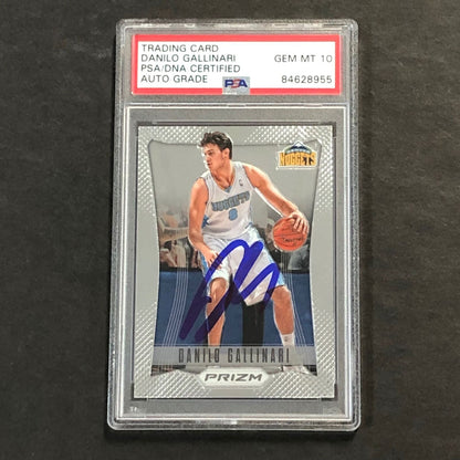 2012-13 Panini Prizm #59 Danilo Gallinari Signed AUTO 10 PSA Slabbed Nuggets