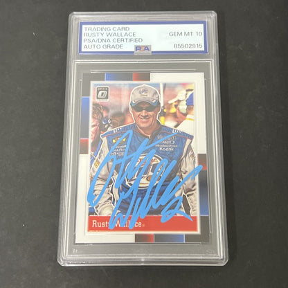 2021 Panini Donruss Optic Racing #72 Rusty Wallace signed card PSA Auto 10