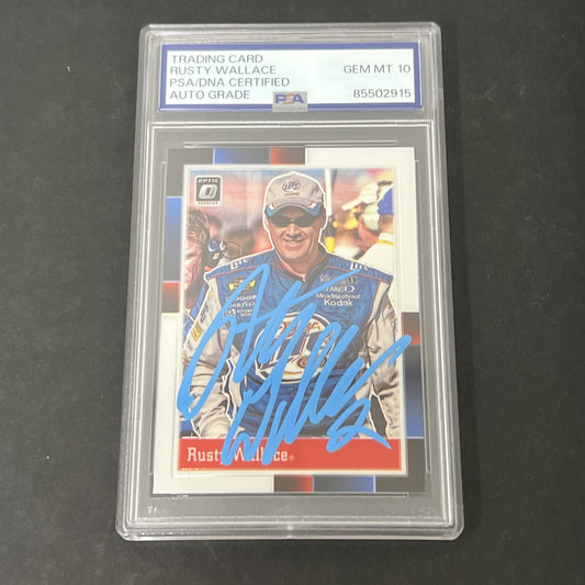 2021 Panini Donruss Optic Racing #72 Rusty Wallace signed card PSA Auto 10