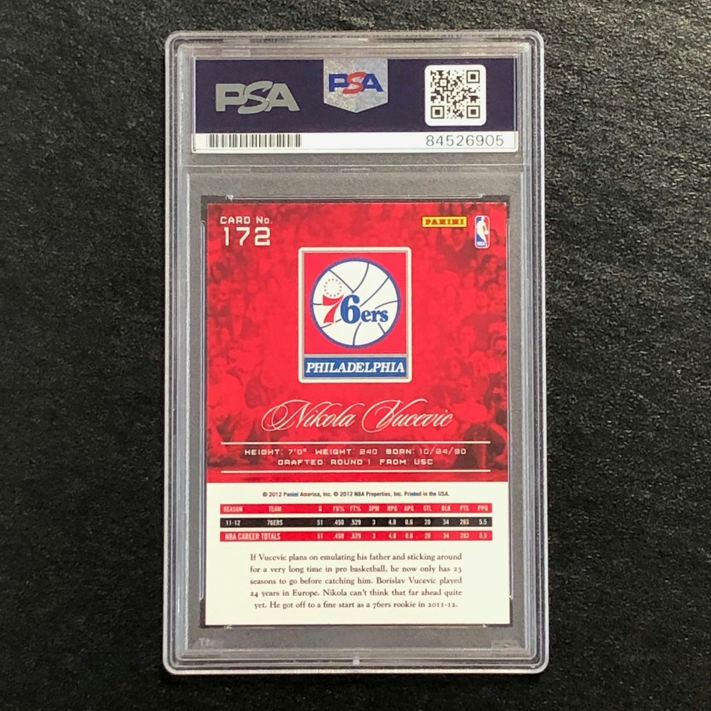 2012-13 Panini Prestige #172 Nikola Vucevic Signed Card AUTO PSA Slabbed RC 76er