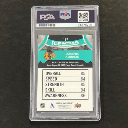2021-22 Ice Battles Upper Deck #197 Dominik Kubalik Signed Card AUTO PSA slabbed