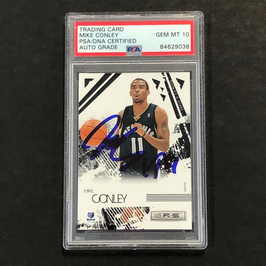 2009-10 Rookies and Stars #45 Mike Conley signed Auto 10 Card PSA/DNA Slabbed Gr