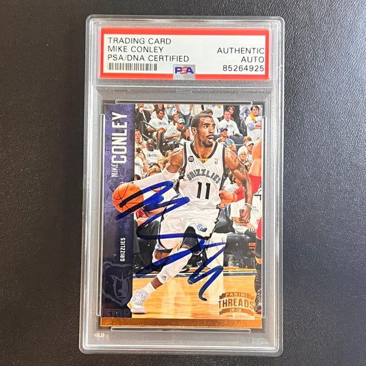 2012-13 Panini Threads #75 Mike Conley signed AUTO Card PSA/DNA Slabbed Grizzlie