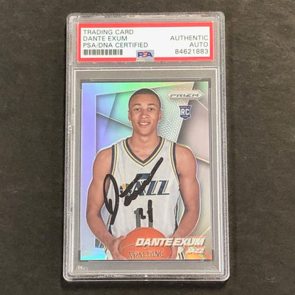 2014-15 Panini Prizm #255 Dante Exum Signed Card AUTO PSA Slabbed RC Jazz