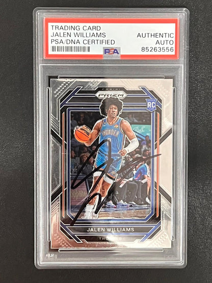 2022-2023 Panini Prizm #246 Jalen Williams Signed Card PSA AUTO Slabbed Thunder