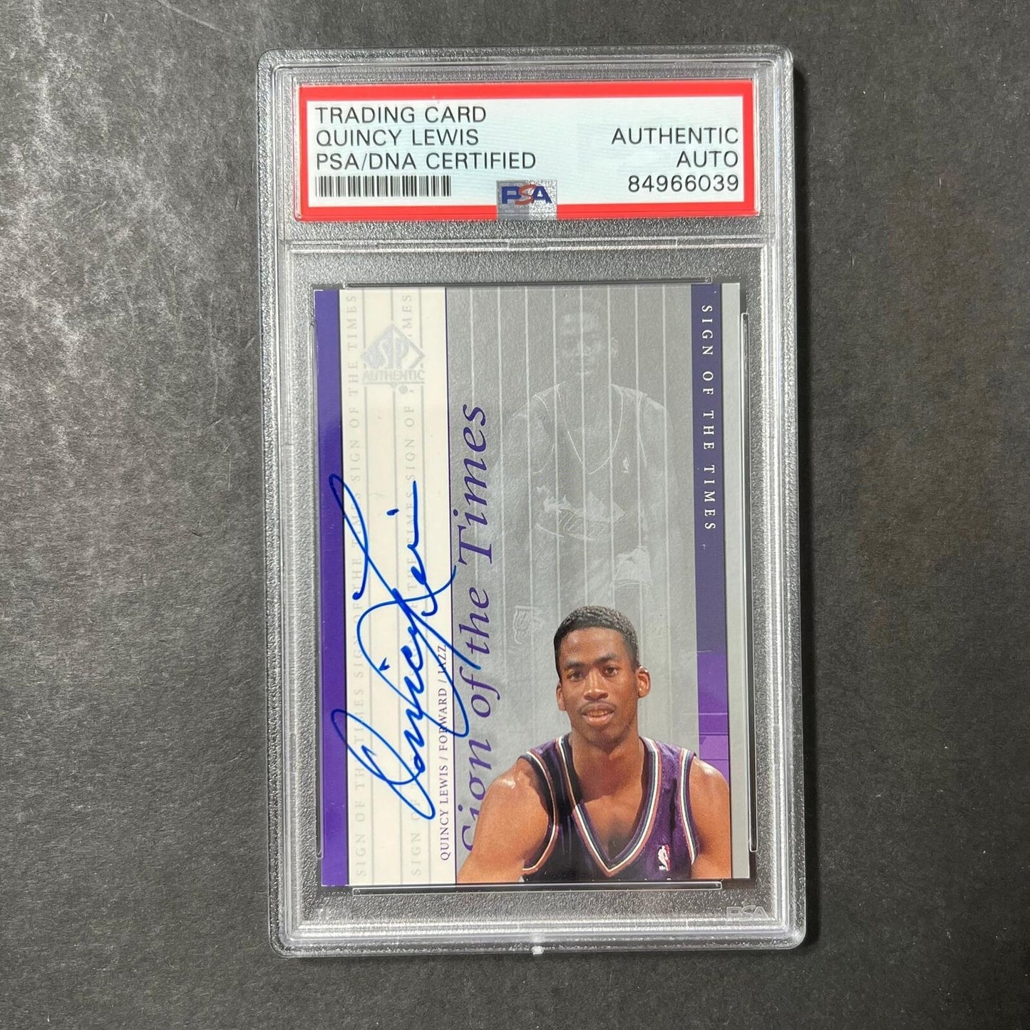 2000 Upper Deck Sign of the Times Quincy Lewis Signed Card AUTO PSA Slabbed Utah