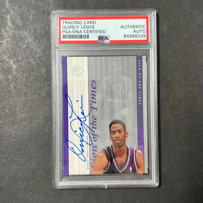 2000 Upper Deck Sign of the Times Quincy Lewis Signed Card AUTO PSA Slabbed Utah
