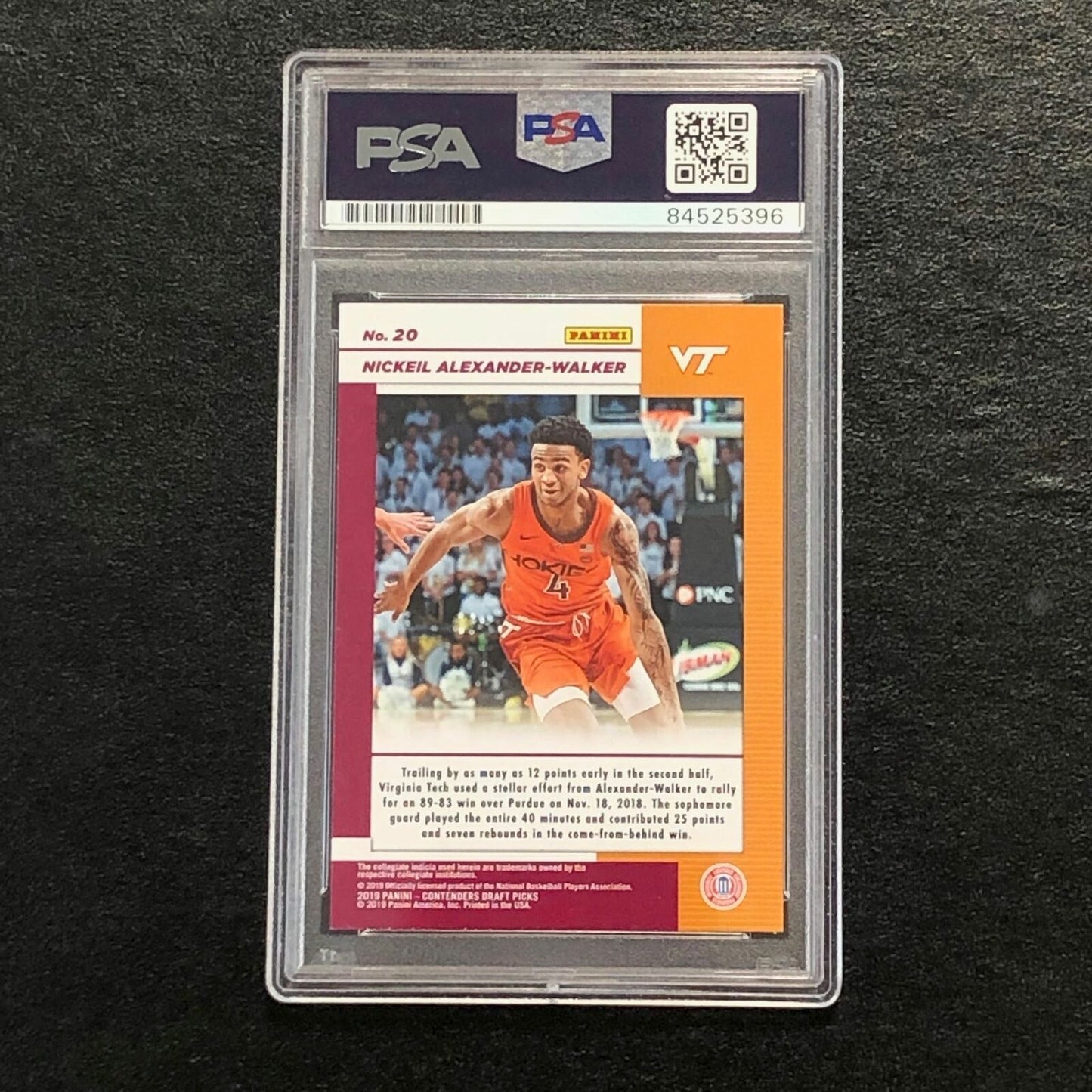 2019-20 Contenders Draft Picks #20 Nickeil Alexander-Walker Signed Card AUTO PSA