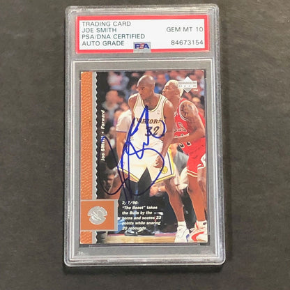 1996-97 Upper Deck #42 Joe Smith Signed Card AUTO PSA Slabbed Warriors