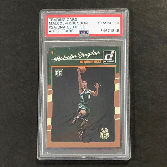 2016-17 Panini Donruss #179 Malcolm Brogdon Signed Card AUTO 10 PSA/DNA Slabbed