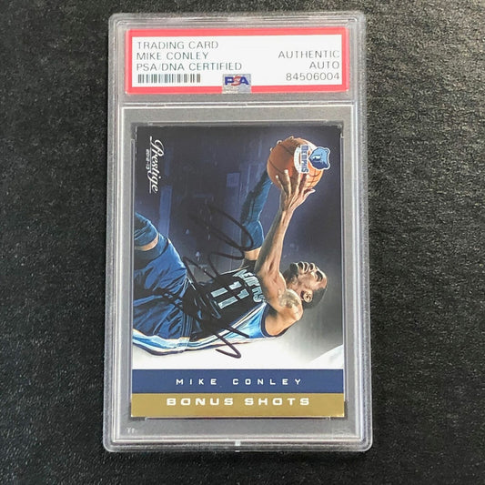 2012-13 Panini Prestige Bonus Shots #28 Mike Conley signed Auto Card PSA/DNA Sla