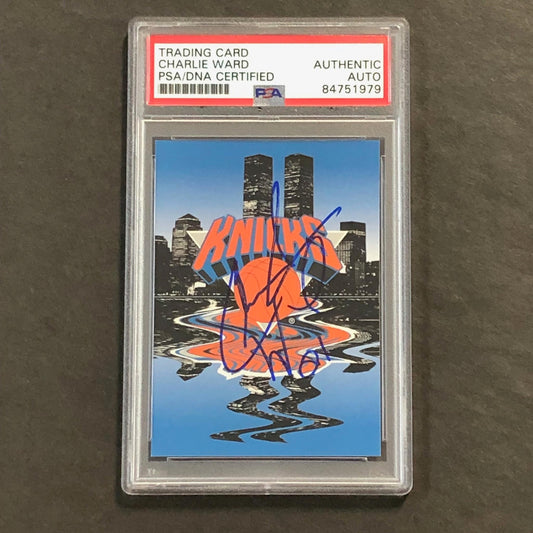 1993 Skybox #408 Charlie Ward Signed Card PSA Slabbed Knicks