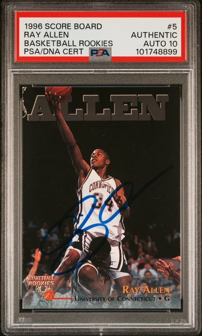 1996 Score Board Basketball Rookies #5 Ray Allen PSA A Auto 10