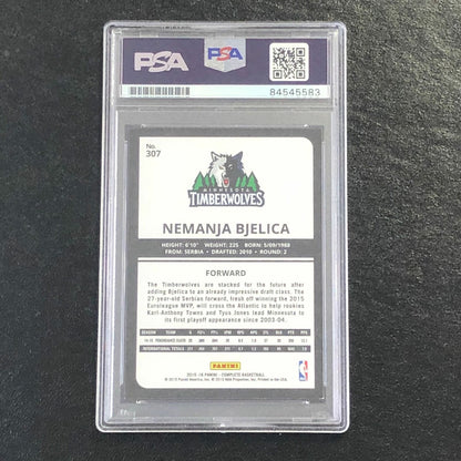 2015-16 Panini Complete #307 Nemanja Bjelica Signed Card AUTO PSA/DNA Slabbed RC