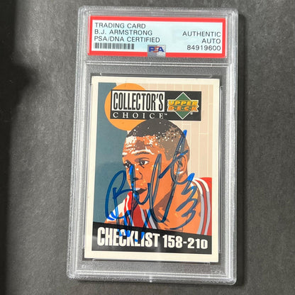 1994-95 Upper Deck #210 B. J. Armstrong Signed Card AUTO PSA Slabbed Bulls