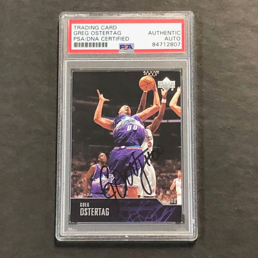 2003-04 Upper Deck #282 Greg Ostertag Signed Card AUTO PSA Slabbed Jazz