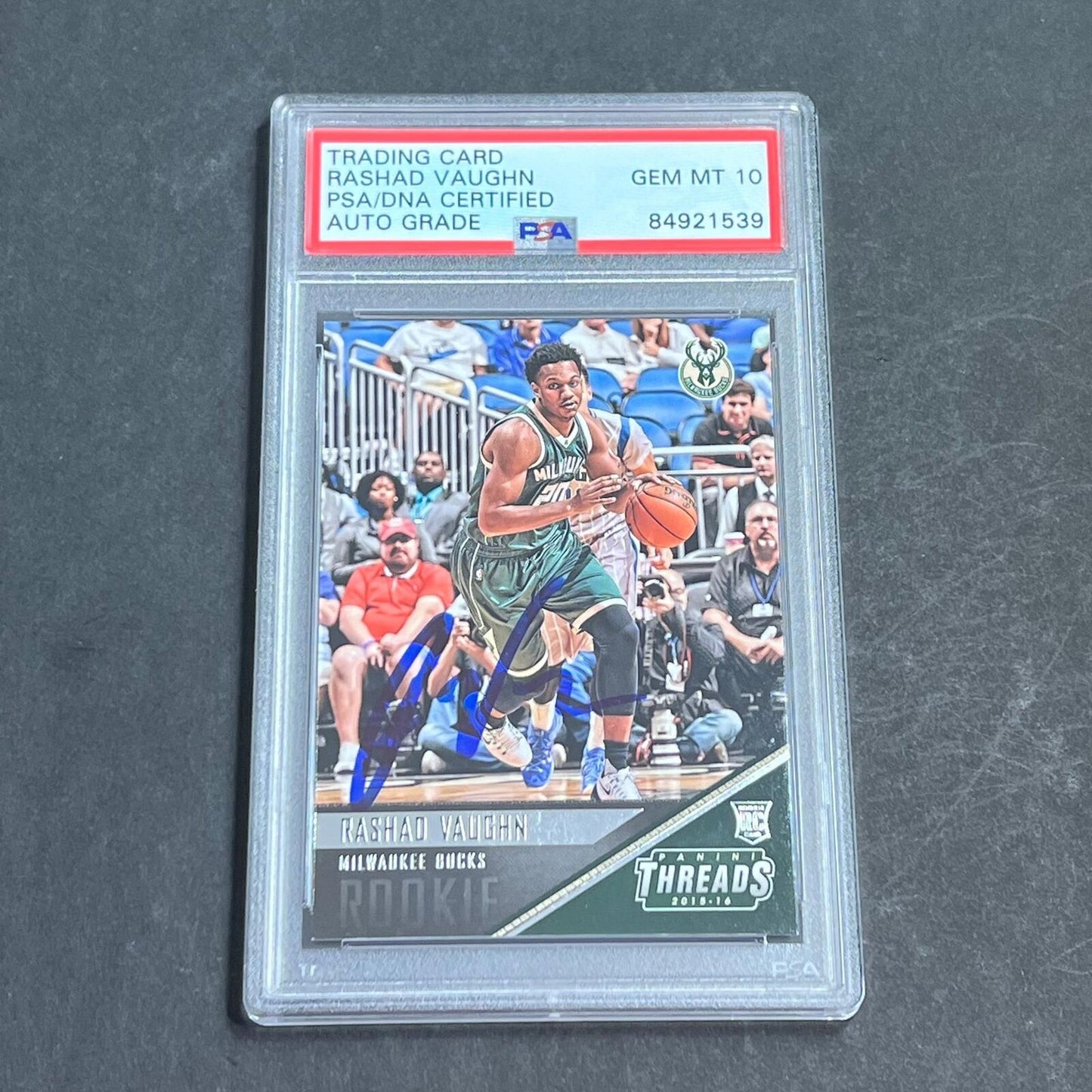 2015-16 Panini Threads #161 Rashad Vaughn Signed Card AUTO 10 PSA Slabbed RC Buc