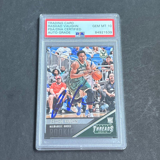 2015-16 Panini Threads #161 Rashad Vaughn Signed Card AUTO 10 PSA Slabbed RC Buc