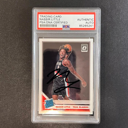 2019-20 Panini Optic #154 Nassir Little Signed Rookie Card AUTO PSA Slabbed RC B