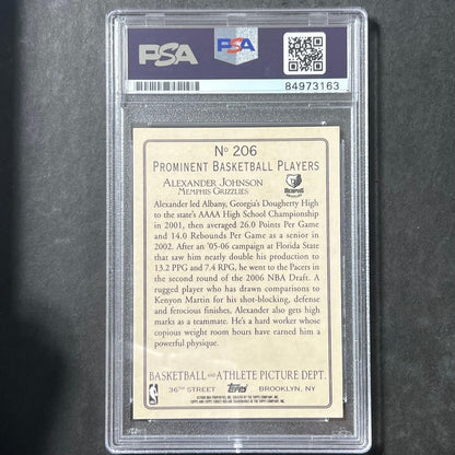 2006-07 Topps Turkey Red #206 Alexander Johnson Signed Card AUTO PSA Slabbed Gri