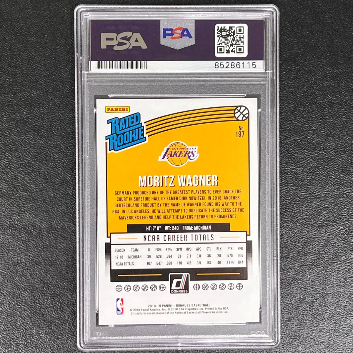 2018-19 Panini Donruss #197 Moritz Wagner Signed Card AUTO PSA/DNA Slabbed RC La
