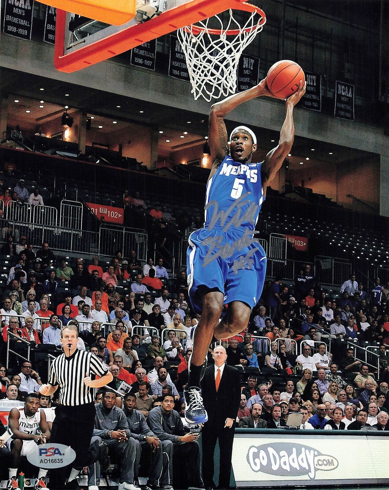 WILL BARTON signed 8x10 photo PSA/DNA Memphis Tigers Autographed