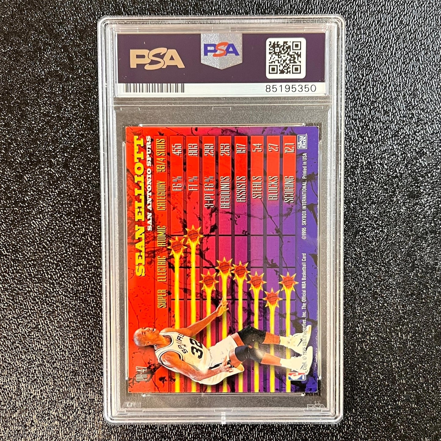 1995 SKYBOX #PR-47 SEAN ELLIOTT Signed Card Auto PSA Slabbed