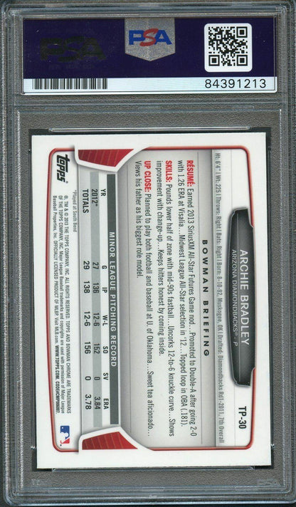 2013 Bowman Draft Chrome #TP30 Archie Bradley Signed Card PSA Slabbed Auto Rooki