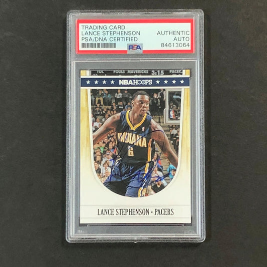 2011-12 NBA Hoops #85 Lance Stephenson Signed Card AUTO PSA Slabbed Pacers