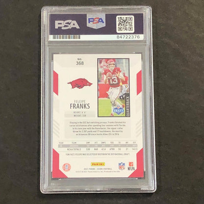2021 Panini Score #368 Feleipe Franks Signed Card AUTO PSA Slabbed Arkansas Razo